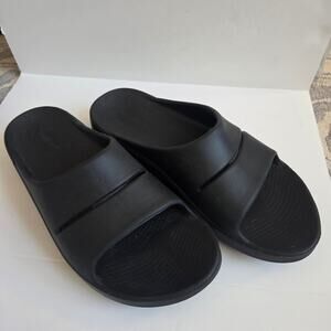 Oofos Men's OOahh Slide Sandal, black. Sz 12, EU sz 45 Sport Recovery & Comfort